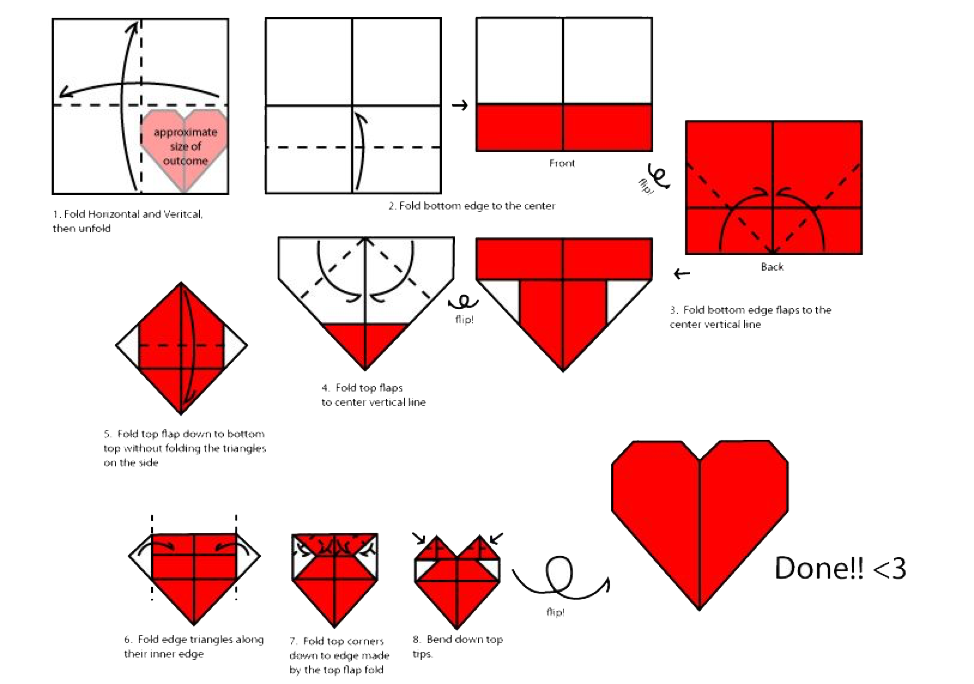 Оригами схема любовь